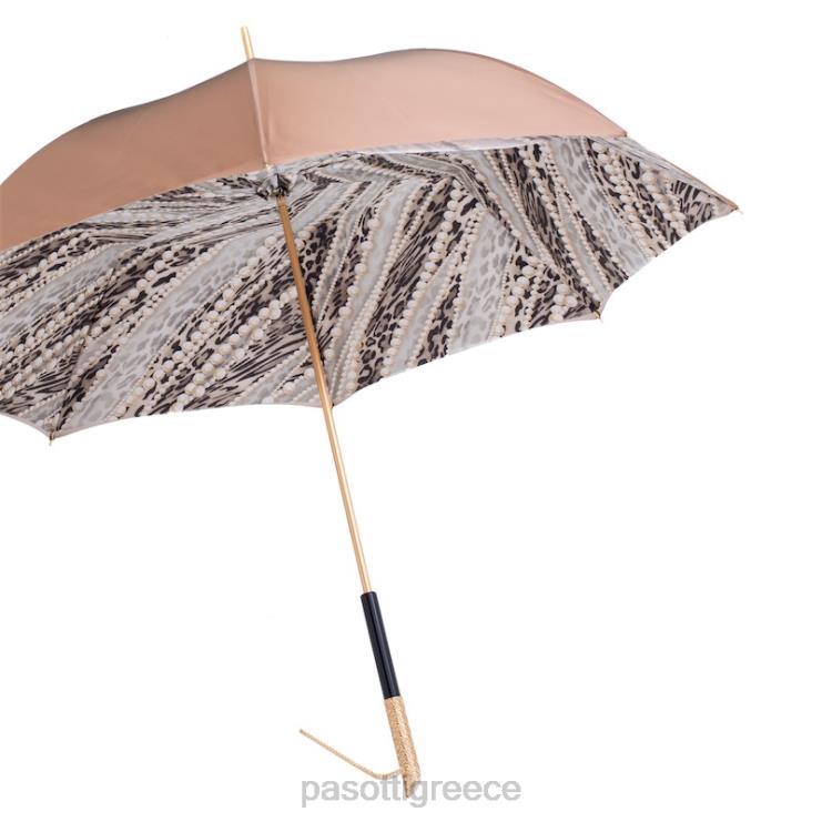 ομπρέλα | PASOTTI 189 5a003-31 u5 - ομπρέλα με τύπωμα πέρλες ανοιχτό χρυσό διπλό ύφασμα 2N6B8433 για άνδρες και γυναίκες